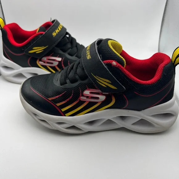 Skechers Kids' Black and Red Athletic Shoes - Picture 1 of 7